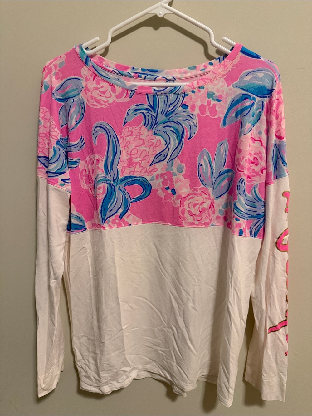Lilly Pulitzer Pink, Blue & White Swirl Pullover